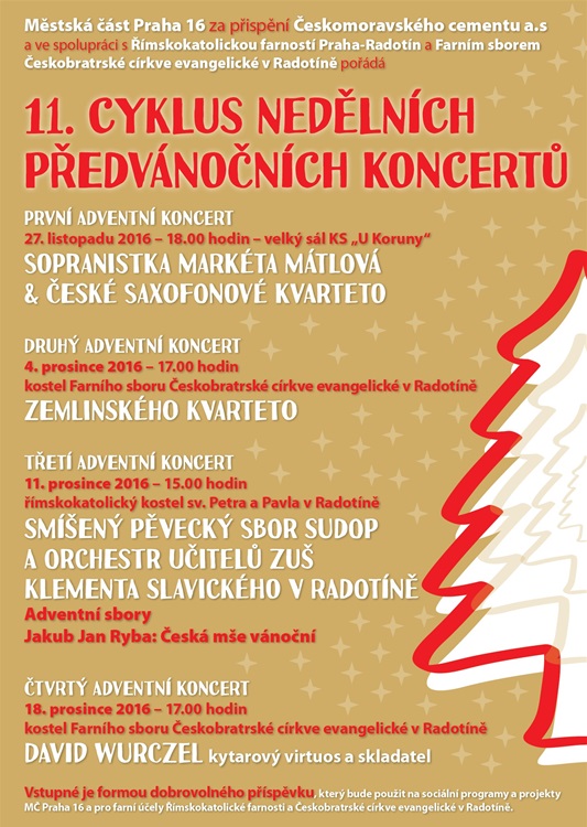 Plakát k adventním koncertům