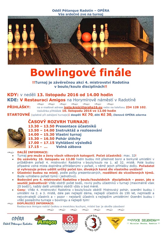 Pozvánka na bowlingové finále