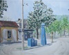 Obraz Libora Noska (bývalá benzínová pumpa na Horymírově náměstí). 