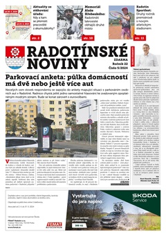 Úvodní strana Radotínských novin č. 5/2024