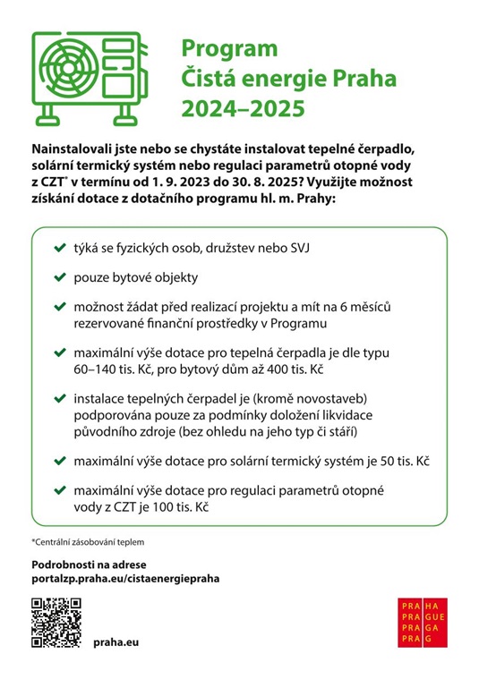 Program Čistá energie Praha 2024–2025